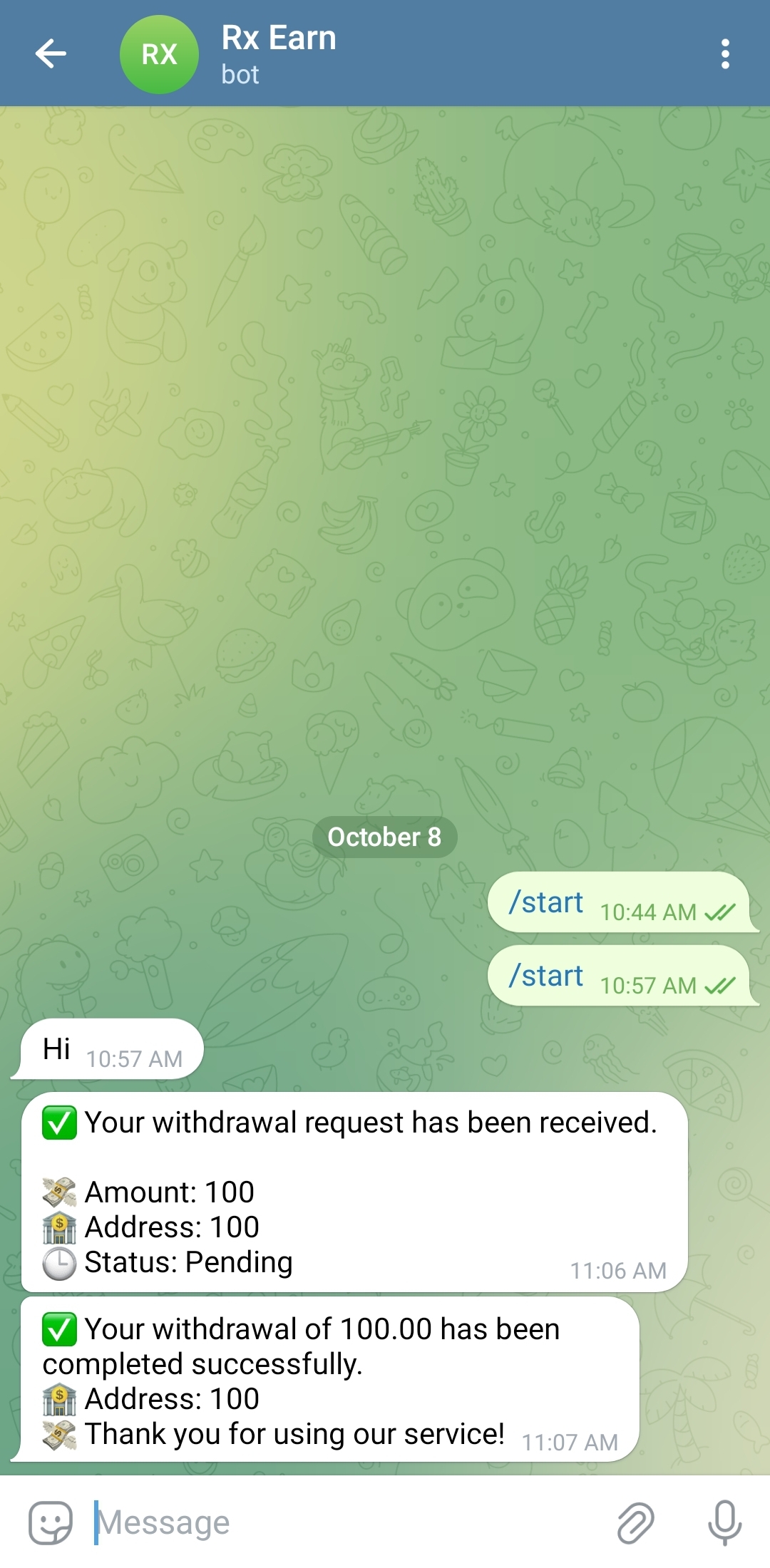 গিগাপাব বট ইউজার প্যানেল স্ক্রিনশট ৮