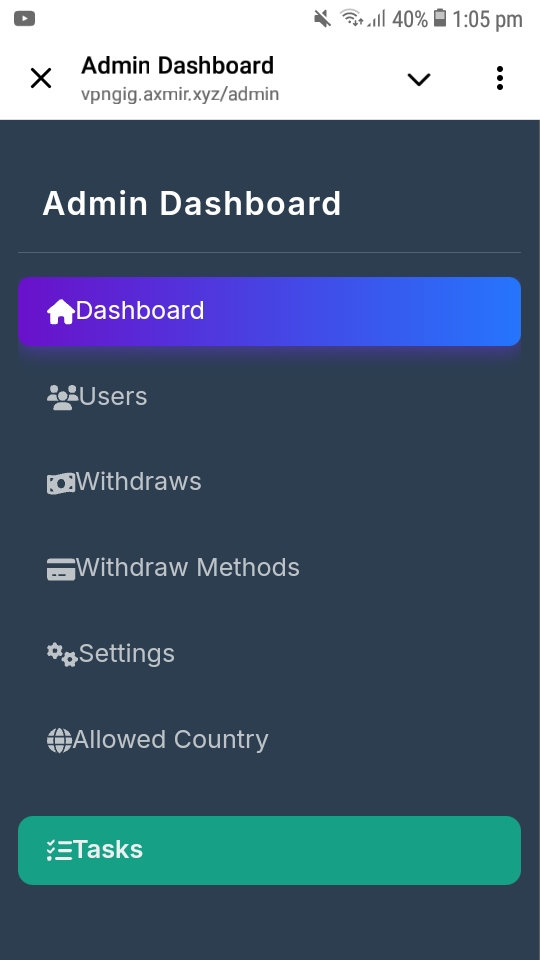 এডমিন প্যানেল স্ক্রিনশট ২