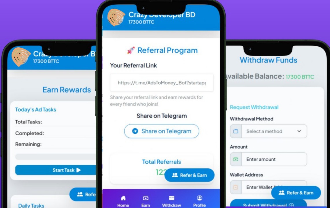 Monetag Telegram Task Mini App