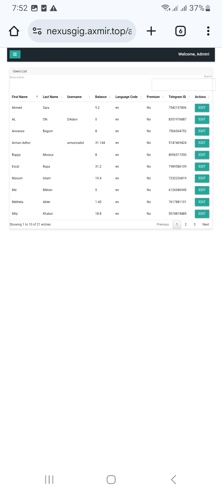 গিগাপাব এডমিন প্যানেল স্ক্রিনশট ৩