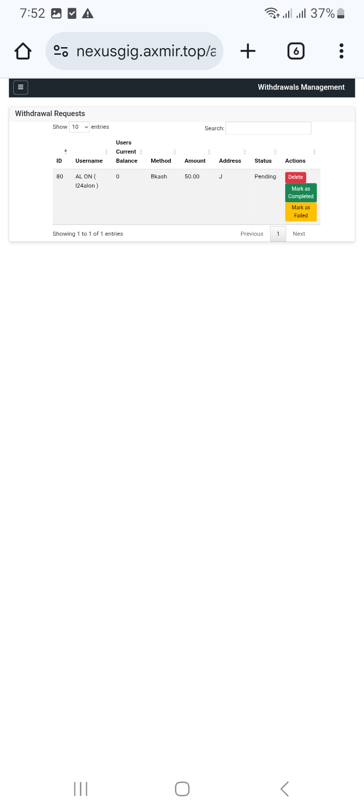 গিগাপাব এডমিন প্যানেল স্ক্রিনশট ৪